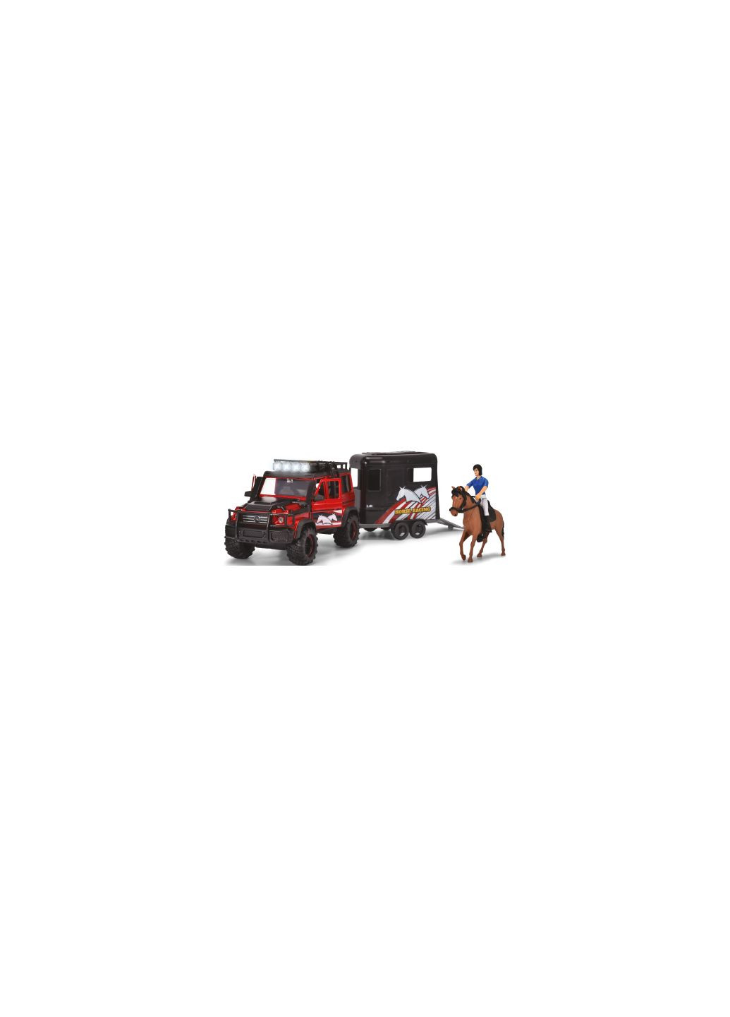 Игровой набор Перевозка лошадей с внедорожником 42 см и фигурками (3837018) Dickie toys перевезення коней з позашляховиком 42 см та фігурк (275456727)