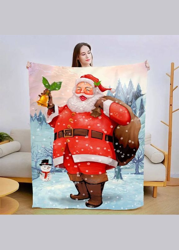 Плед 3D новорічний Санта Клаус 13834 135х160 см FlexDress (364497790)