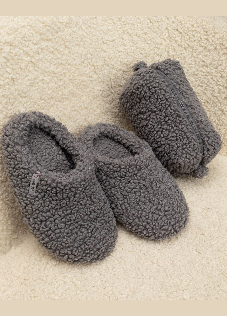 Подарочный набор Тедди тапочки та косметичка Графит Maybel (304392832)