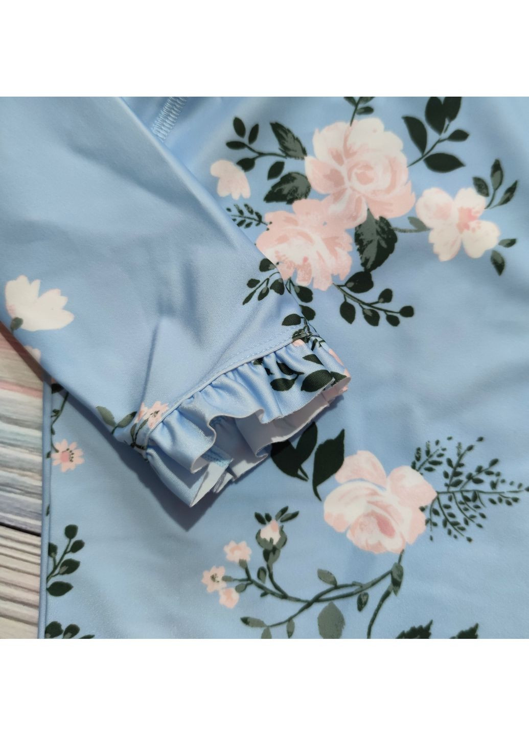 Дитячий костюм для купання у квіти для дівчинки 104-110 см Блакитний George (361149526)