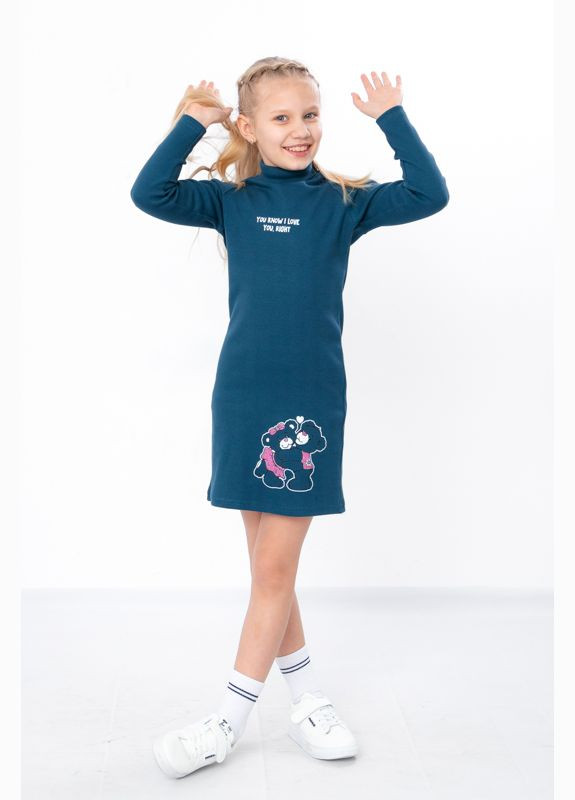 Морской волны платье для девочки (p-8499) Носи своє (289361181)