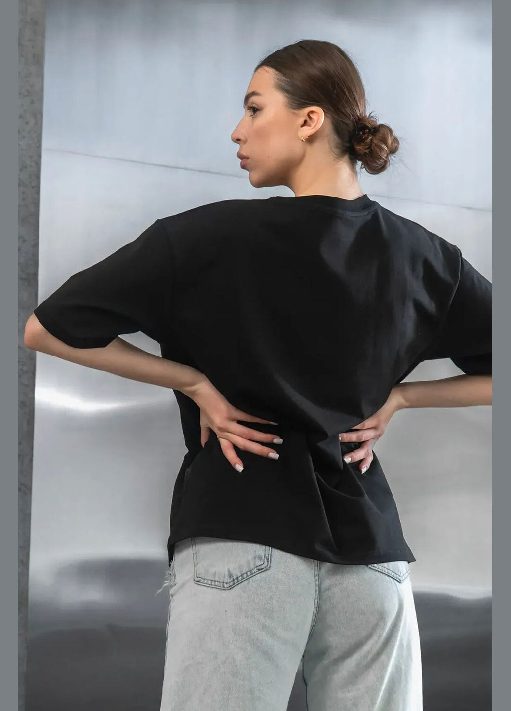 Женская футболка оверсайз из хлопка с принтом MALIBU BEACH Черная Teamv - (337115778)