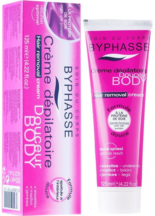 Крем для депіляції "Екстракт шовку" Hair Removal Cream Silk Extract 125ml (503047-136980) Byphasse (365799094)