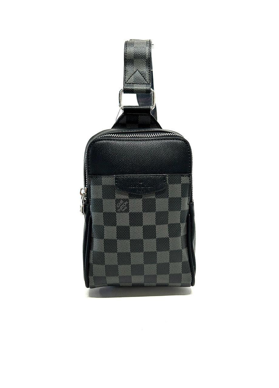 Мужская нагрудная сумка LV из эко-кожи 876105-A черная 21 x 14,5 No Brand (372744587)