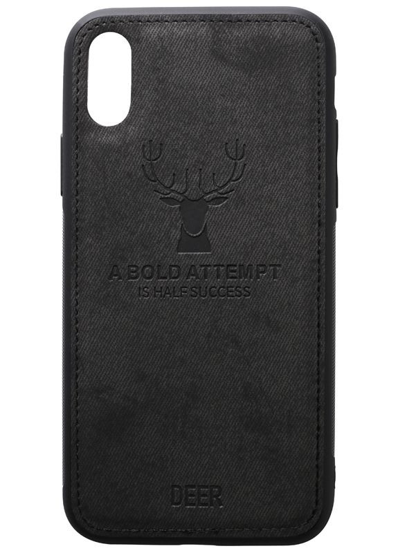 Чехол-накладка Deer Shell With Leather Effect Case Apple iPhone X/XS Black Toto (301782789)