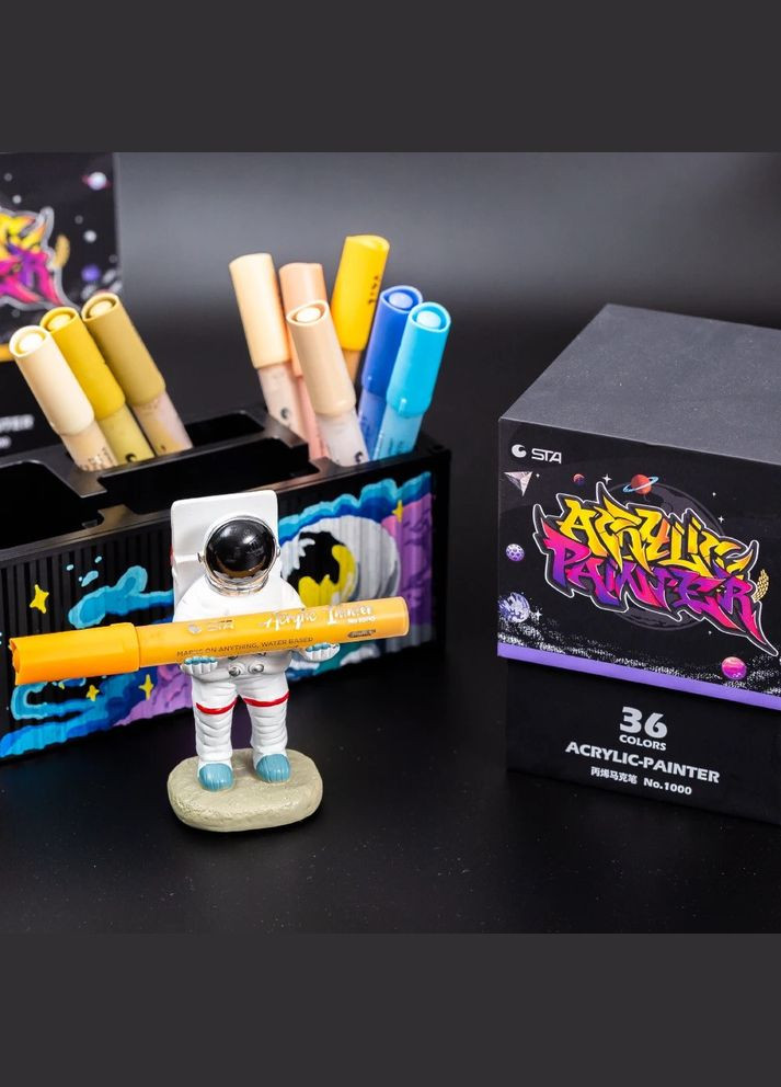 Маркеры акриловые для рисования, премиум качество, набор 100 цветов, универсальные для стекла, дерева, ткани и керамики. STA (344573535)