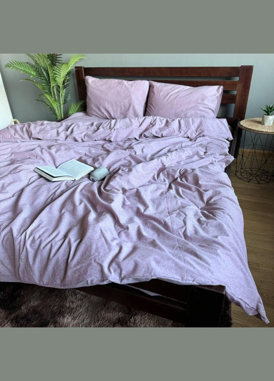 Постельное белье Washed Cotton Однотонный Двуспальный 180 x 220 Вареный хлопок Бузковая 70 х 70 No Brand (307355946)