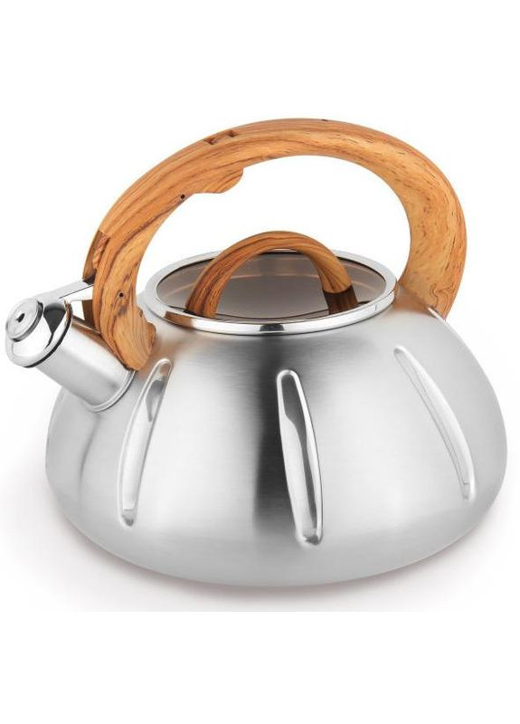Чайник из нержавеющей стали 3л со свистком и стеклянной крышкой для кухни чайник для воды Kamille (368986662)