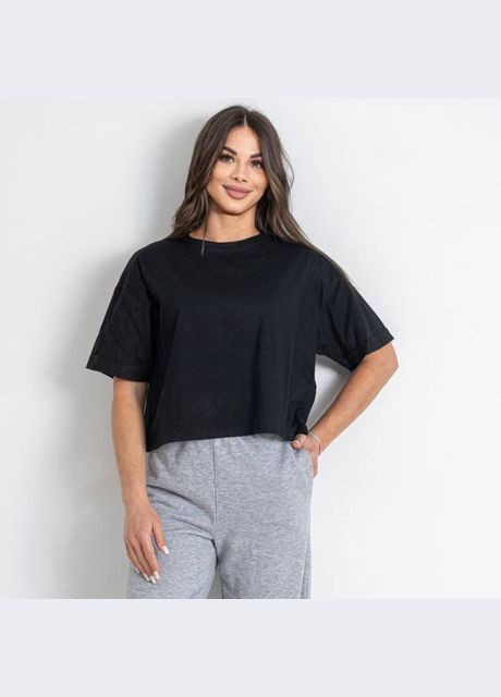 Женская футболка укороченная свободного кроя Україна - (330984071)