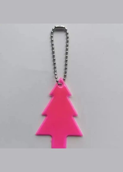Брелок світловідбиваючий Ялинка 45 на 65 мм рожевий Jannet Стрічка (325455667)