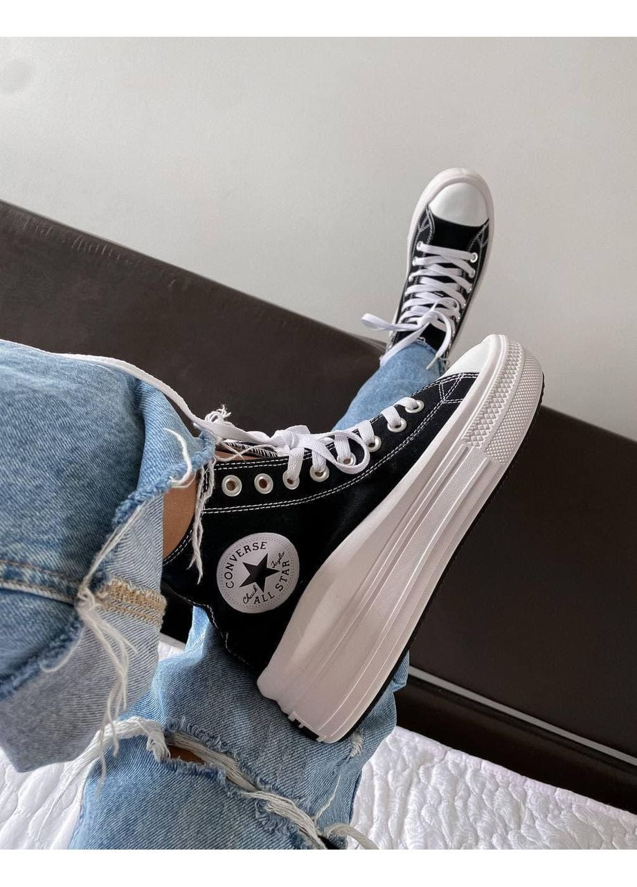 Білі Осінні кеди чоловічі converse chuk taylor all star move high top конверс No Brand