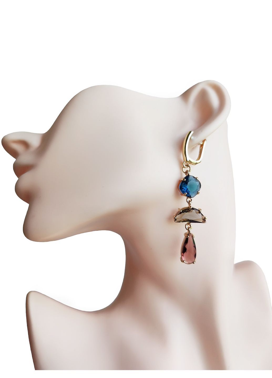 Вечерние серьги с разноцветными хрустальными подвесками (SB-0057) Ksenija Vitali (290187218)