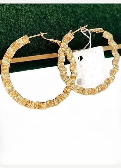 Позолочені Сережки-Кільця д.4см, Позолота No Brand (345741993)