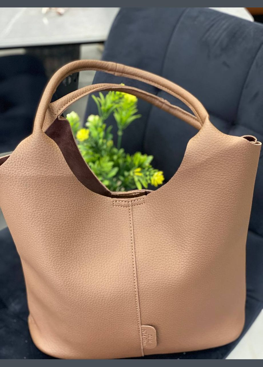 Жіноча сумка+гаманець із еко-шкіри кавового кольору 32234 Fashion (338187980)