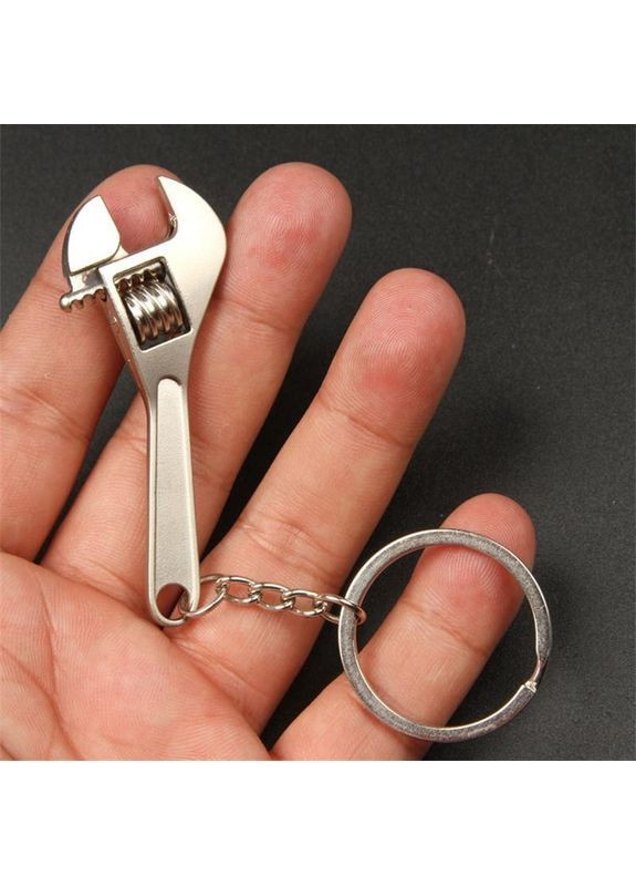 Брелок для ключей инструмент Разводной гаечный ключ металлический Серебристый 99_11_0_1С No Brand (367738703)