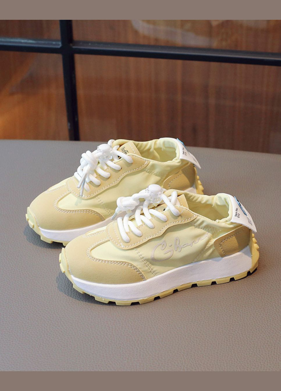 Желтые всесезон кроссовки детские дышащие летние (21см) (18628) Qoopixie