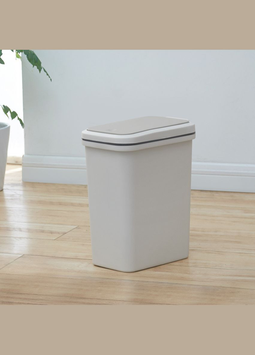 Ведро для мусора MVM с крышкой BIN-04 10 л Серое (BIN-04 10L GRAY) МВМ (365280686)