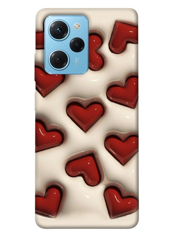 Чехол с принтом для Xiaomi Poco X5 Pro 5G / для Ксяоми, сяоми, ксиомы редми поко Х5 о Выпуклые сердца No Brand (338610458)
