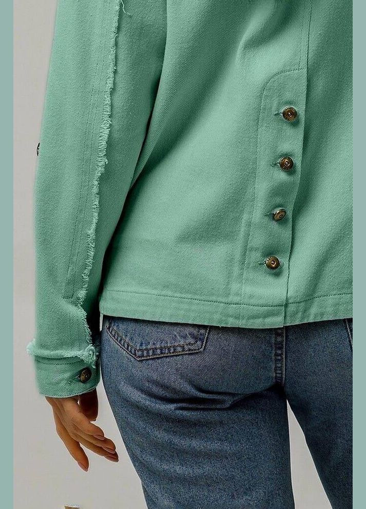 Зелена демісезонна джинсова куртка YLANNI