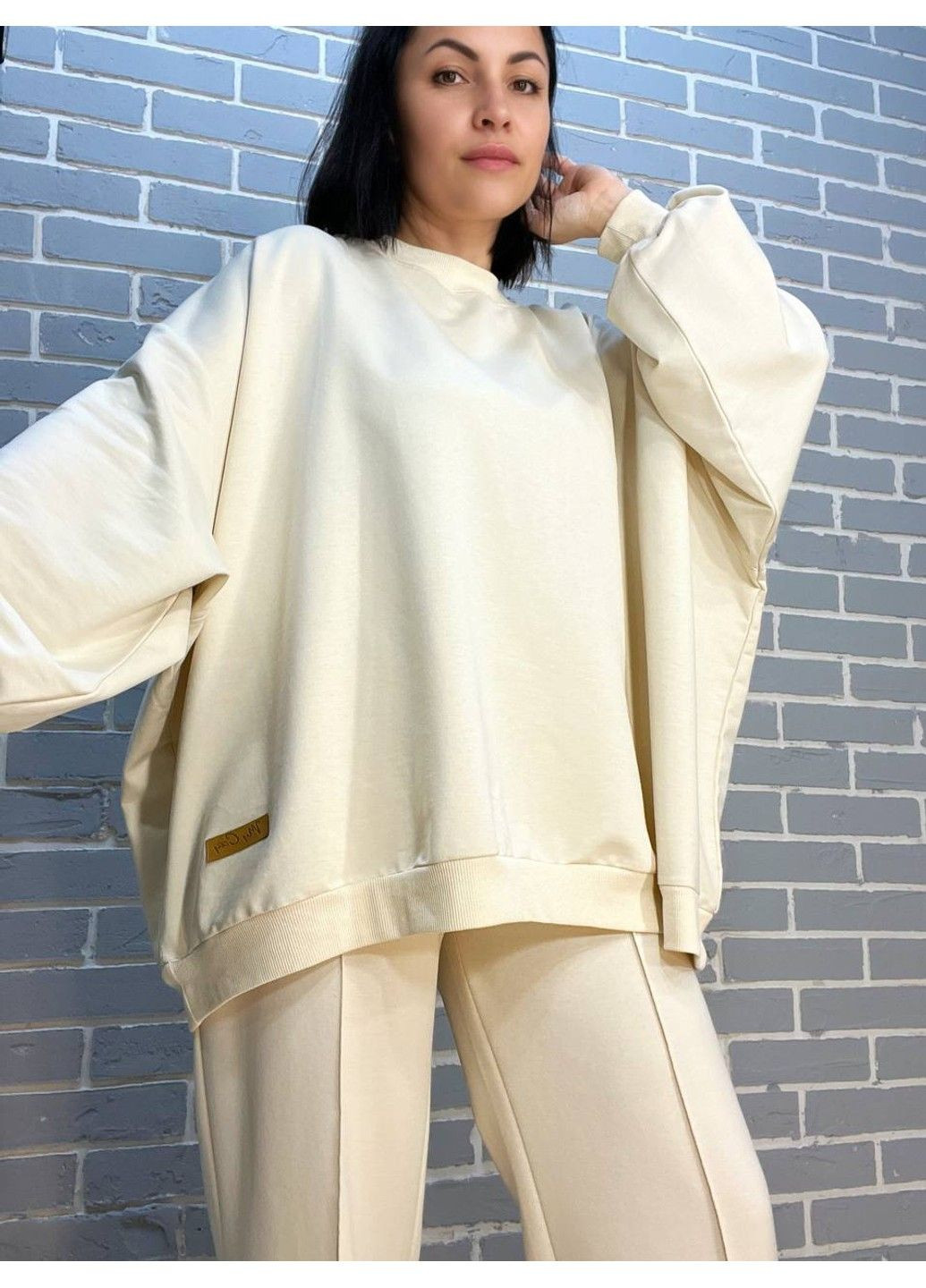 Костюм жіночий MY CITY 3044-8286 світшот широкий оверсайз та брюки палаццо зі стрілкою No Brand (313453265)