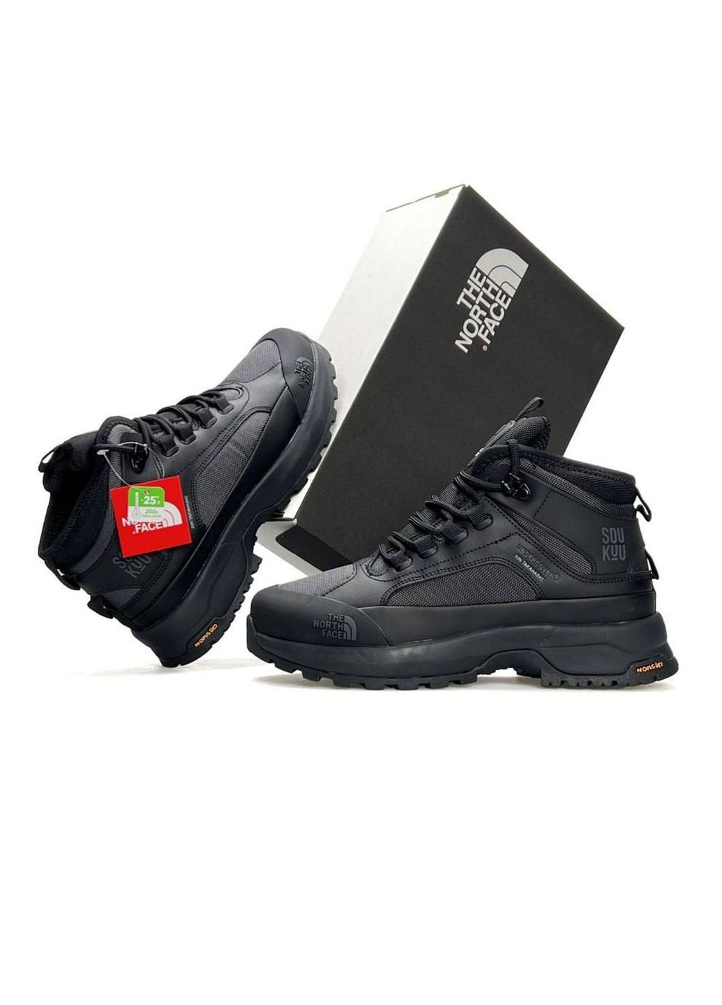 Темно-сірі Зимовий кросівки чоловічі the north face x No Brand SOUKUU Glenclyffe Fur Black Dark Grey