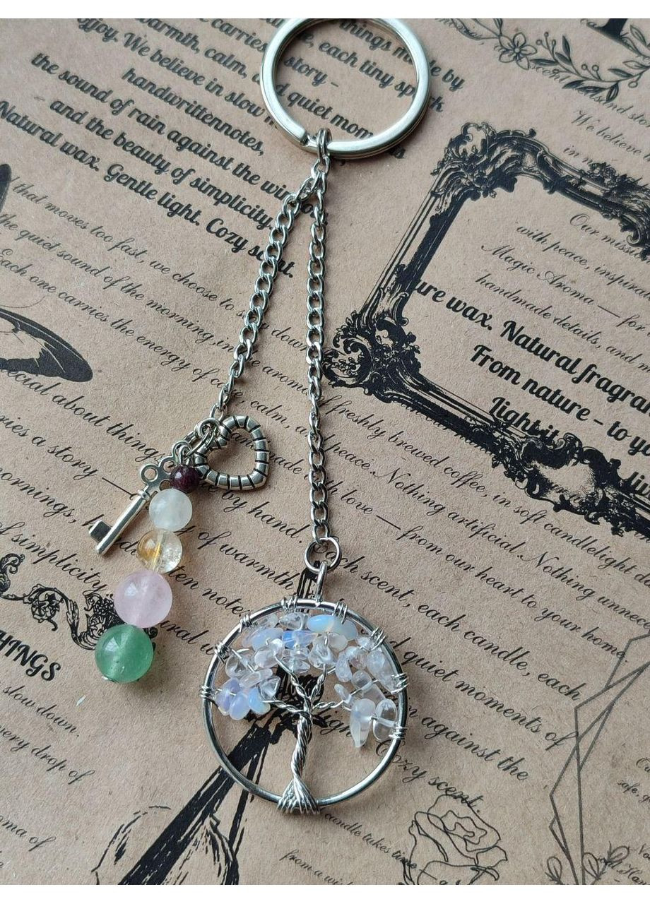✨ Брелок из натуральных камней "Дерево жизни" - лунный камень, розовый кварц, цитрин и авантюрин ✨ Овен (365280139)