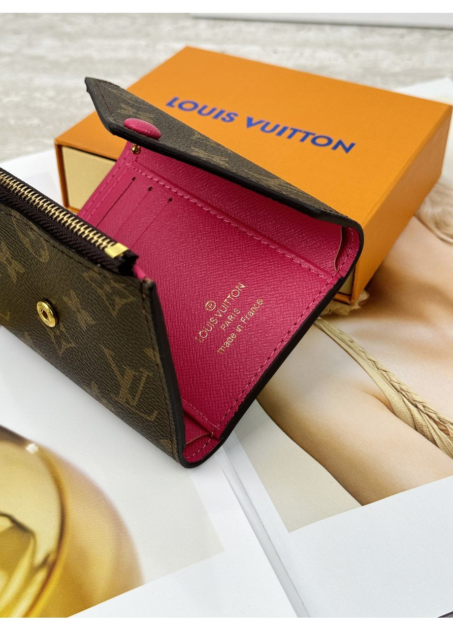 Жіночий гаманець коричневий + фуксій конверт міні No Brand (369935257)