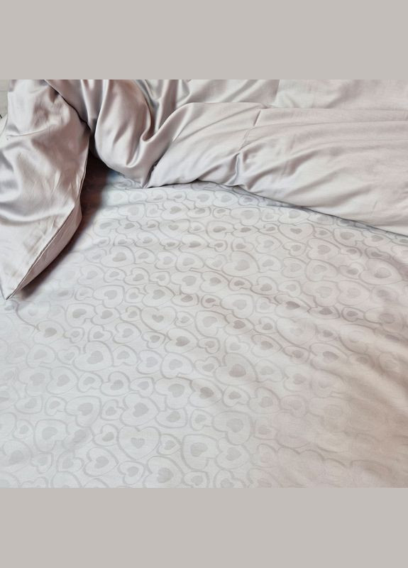 Постельное белье HEART Platinum Сатин жакард Семейное на резинке MERISET (306739875)