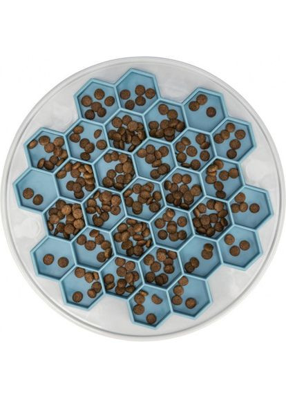 Миска Улей для собак, для медленного кормления, 30 см (серая/голубая) Trixie (324625352)
