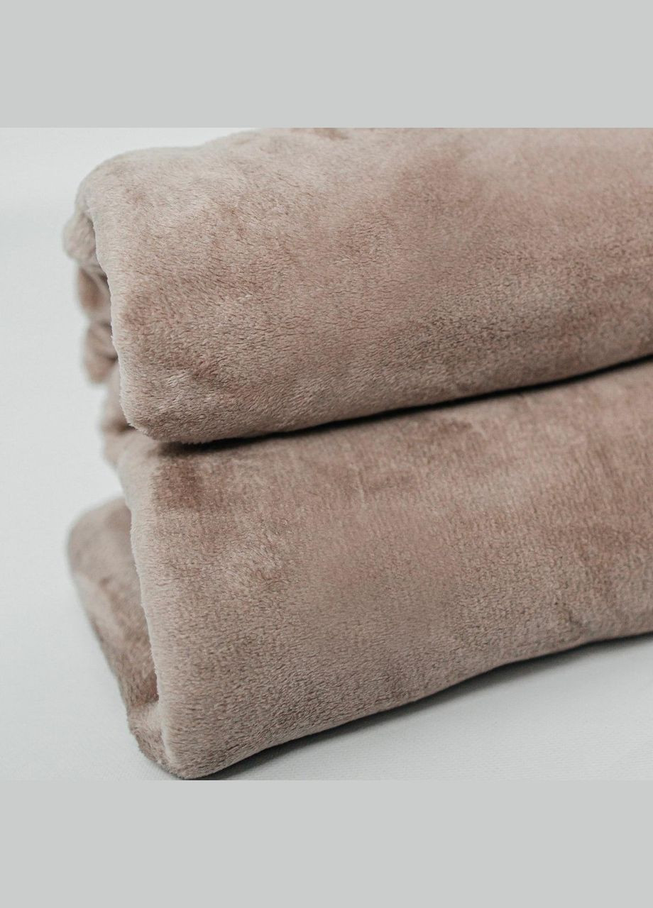 Плед мікрофібра велсофт однотонний двоспальний 180х200 (М-lel-002-02) No Brand (306633310)