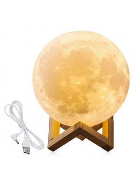 Светильник в виде луны 3D белая 15 см,Настольный светильник луна на сенсорном управлении, No Brand (282627351)