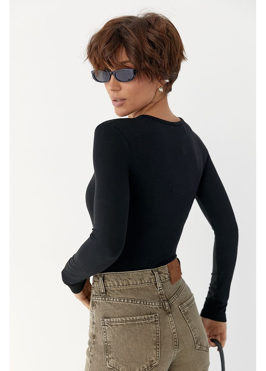 Трикотажное боди с длинными рукавами Lurex (369327154)