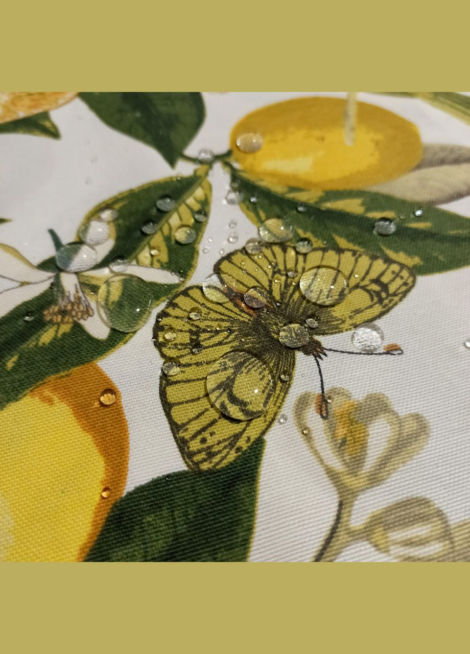 Декоративна доріжка на стіл, настільна доріжка водовідштовхувальна тефлонова жовта "Лимони та Метелики" 37х100 Maystat (305390964)
