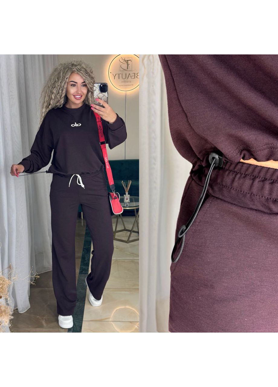 Костюм двійка двонитка,штани палаццо та худі Україна (349360120)