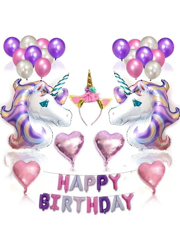 ФОТОЗОНА ЕДИНОРОГ Набор воздушных шаров на День Рождения Happy Birthday магия у нас No Brand (380798204)