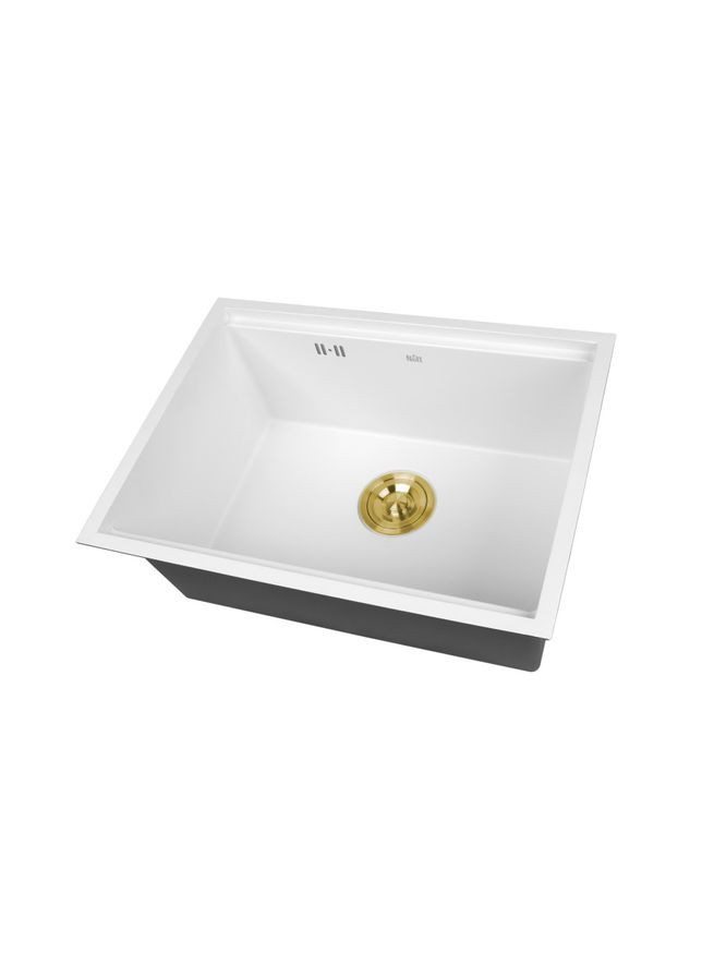 Белая мойка на кухню под столешницу из нержавеющей стали Nett NW-5742 (373001342)