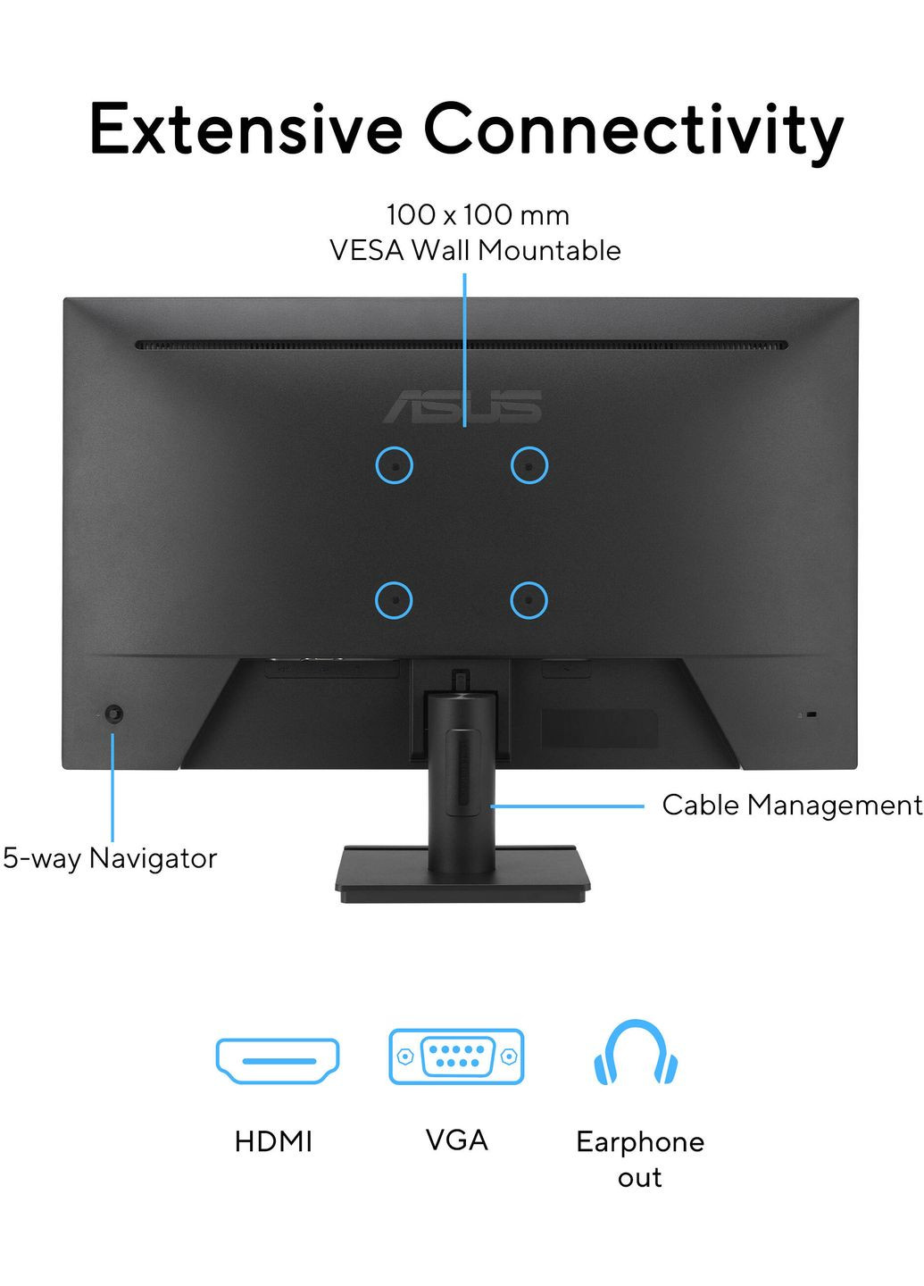 Монитор 27" VA279HG D-Sub, HDMI, Audio, IPS, 120Hz, 1ms, sRGB 99%, AdaptiveSync Asus (362347620)