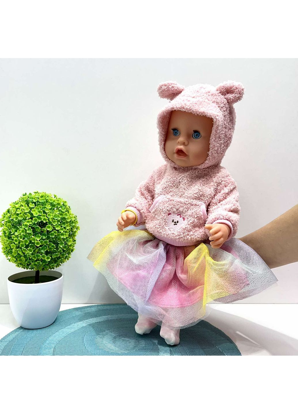 Пупс функциональный Чудо Малыш пьет-писает в комплекте горшок бутылочка соска подгузник 43 см с аксессуарами (BL242F-DM-UA) Yale Baby (361854820)