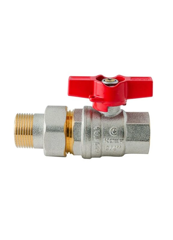Кран с американкой Extreme KE.227-20 - 3/4" ручка "бабочка" красная (KR5766) KOER (371346127)