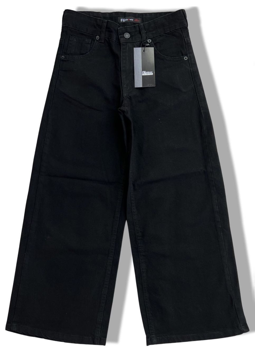 Черные демисезонные джинсы-палаццо для девочки fili kids черные 1002 158 см No Brand