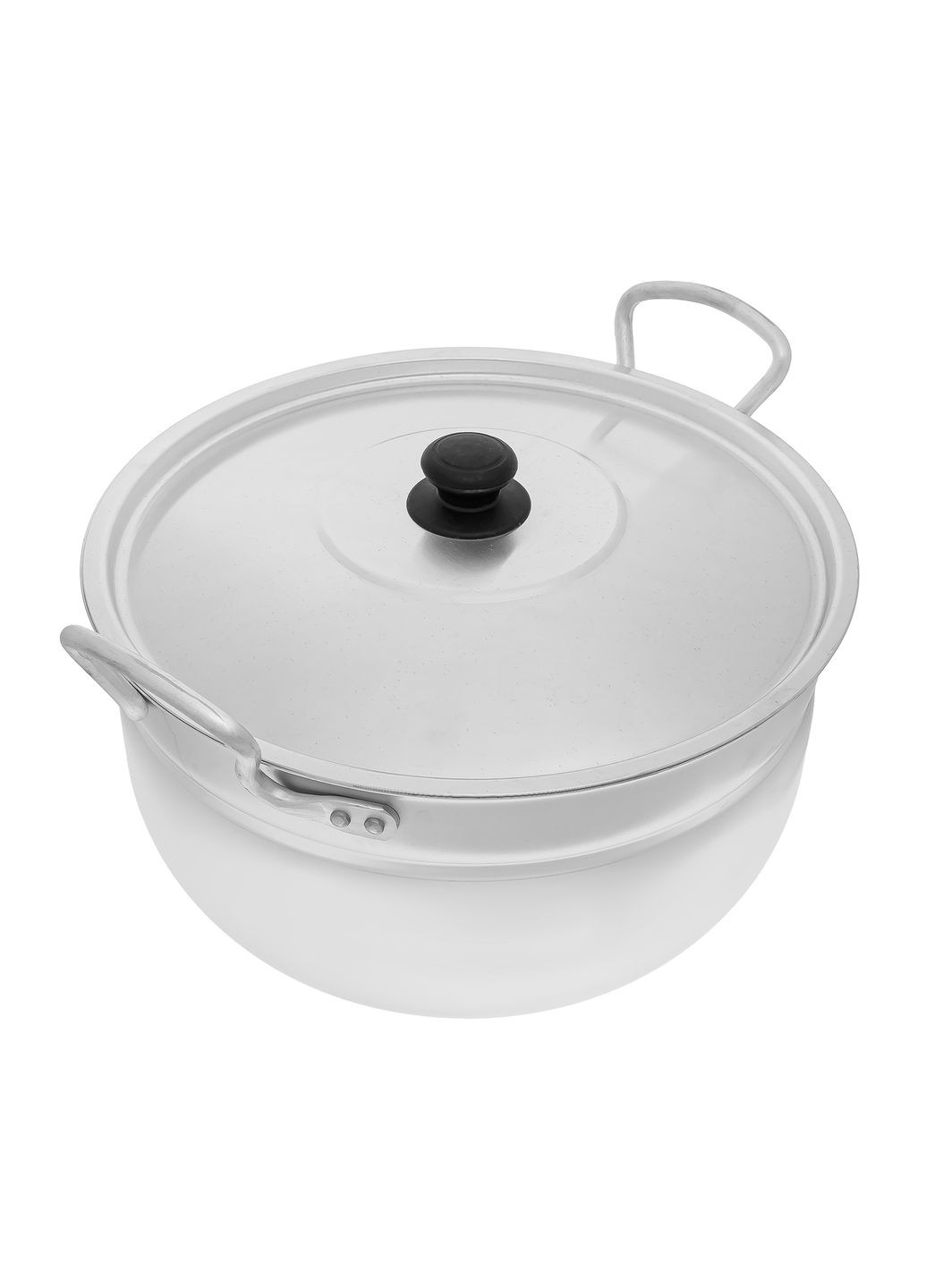 Кастрюля сферическая матовая алюминиевая с крышкой и двумя металлическими ручками 3.4 л Interos (296467998)