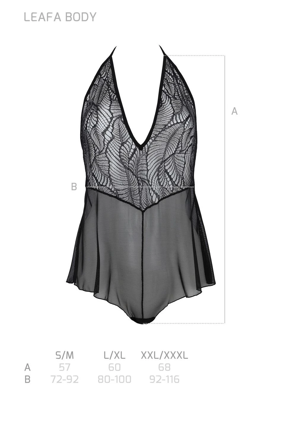 Боди LEAFA BODY black, на завязках, мягкая чашка, низ в виде шортиков - CherryLove Passion (339868545)