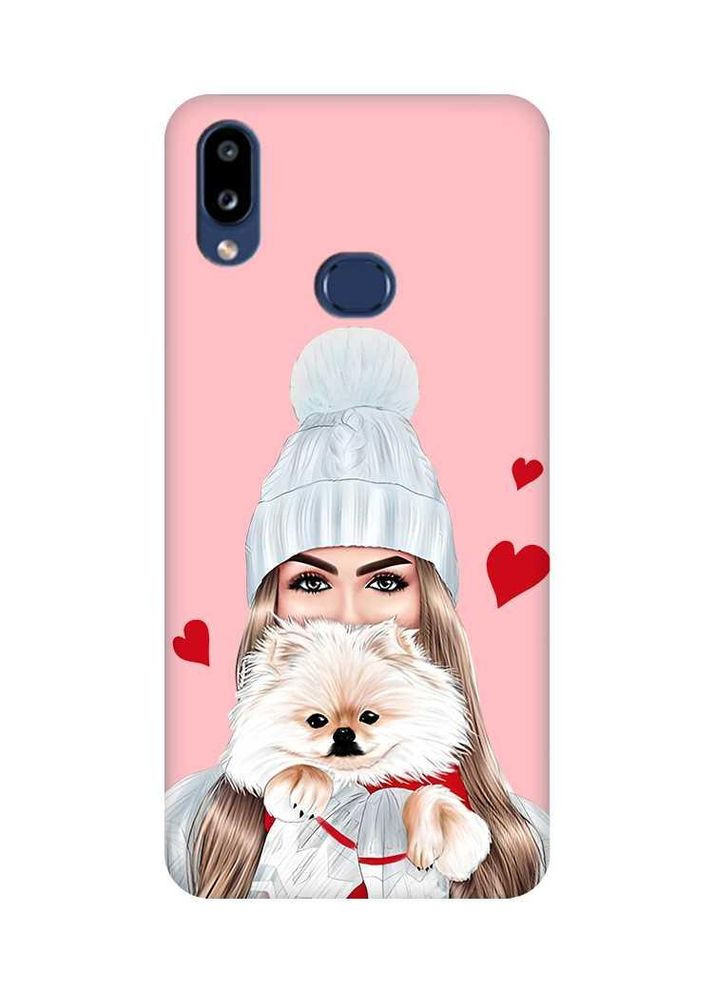 Матовый чехол на Samsung Galaxy A10ѕ A107 Девушка с собачкой (принт 142) Creative (362964800)