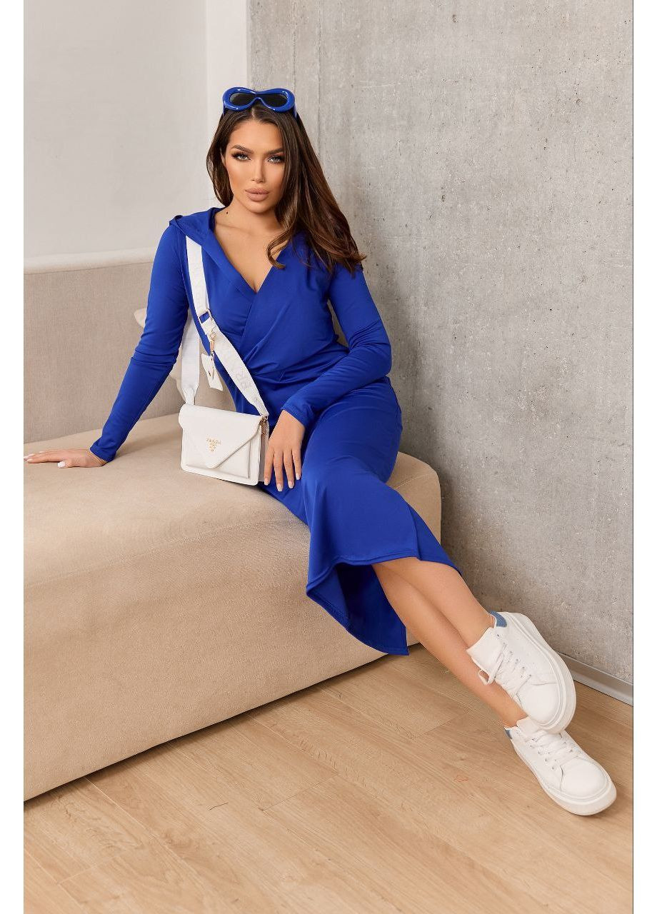 Синя святковий стильна жіноча сукня No Brand однотонна