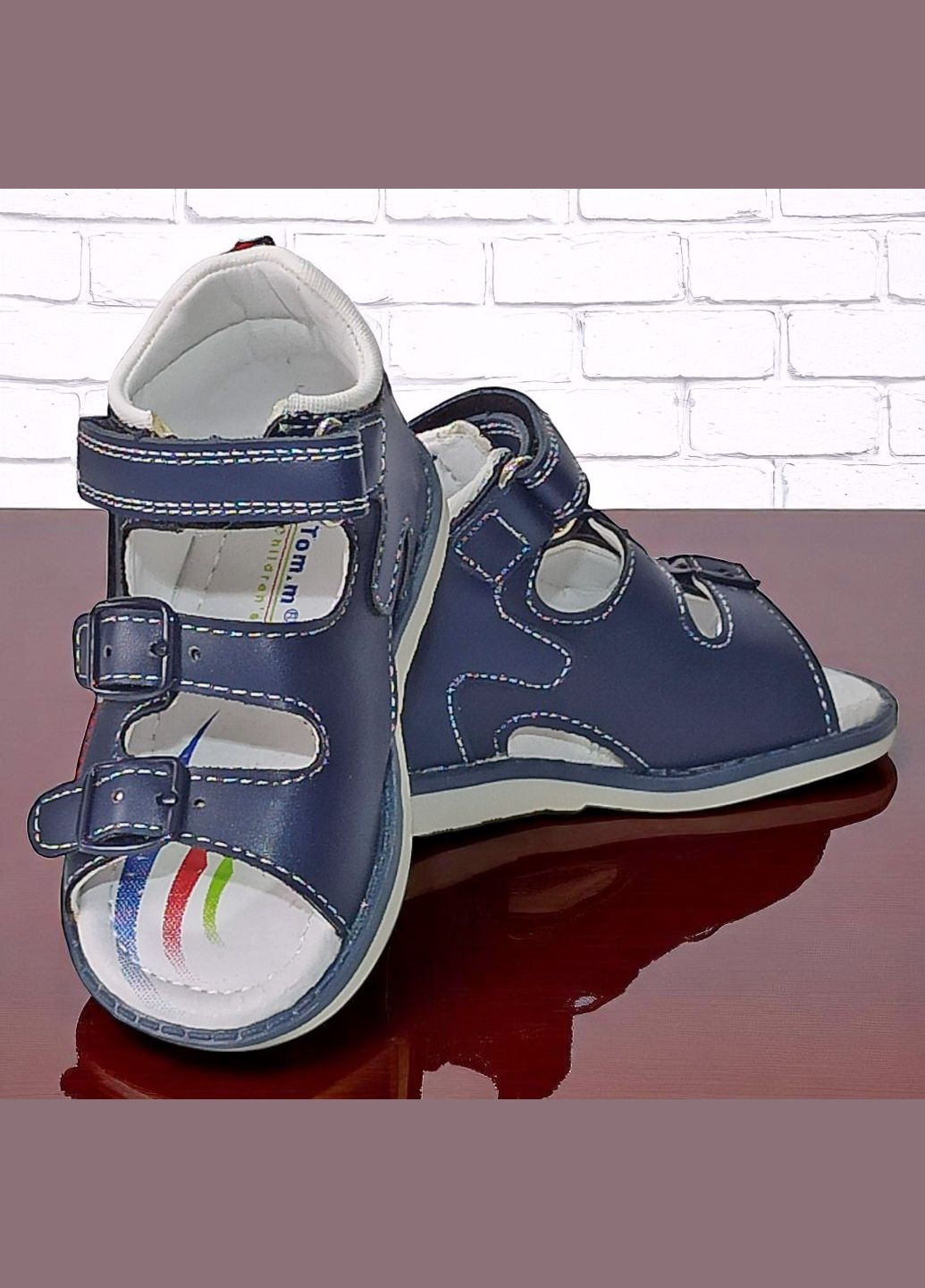Синие повседневные ортопедические босоножки открытые сандалии на липучкее для мальчика том м Tom.M на липучке