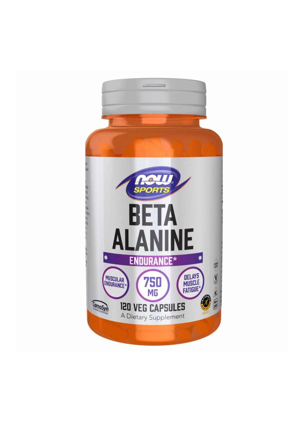 Бета-аланин для спортсменов 750 мг 120 капсул поддержка выносливости Now Foods (369474230)
