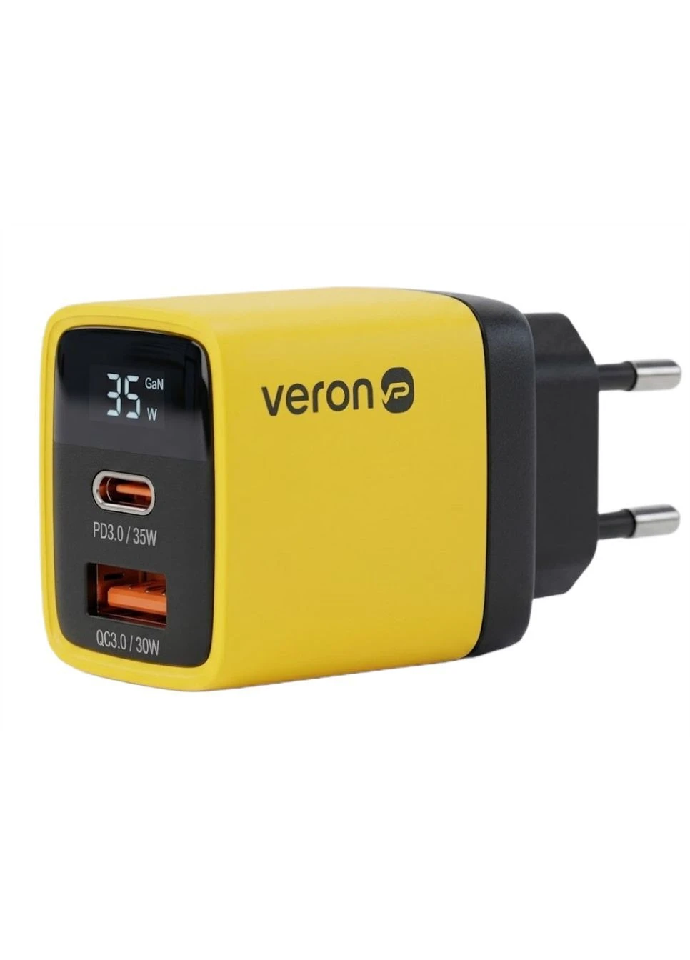 Зарядное устройство Home Charger TC-35 35W GaN PD+QC с цифровым дисплеем (2104619564) Veron (396392729)