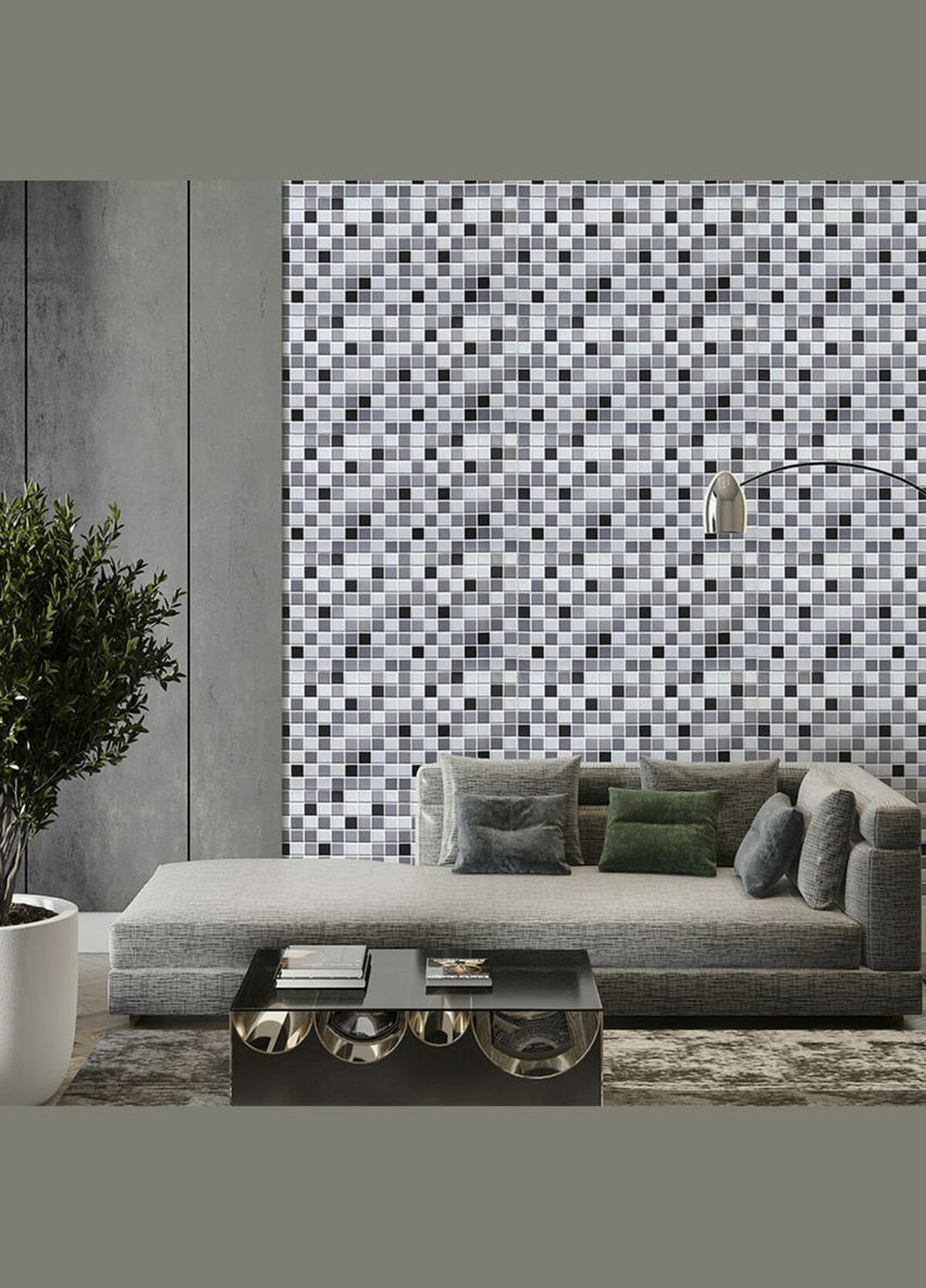 Декоративная панель ПВХ черно-белая мозаика 960х480х4мм SW-00001432 Sticker Wall (327429321)