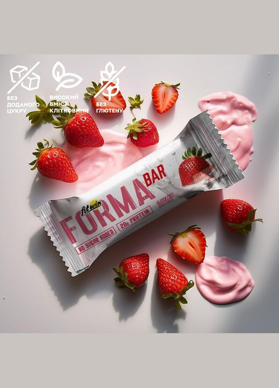 Батончик Forma Bar 33%, 60 грам - Полуничний йогурт FitWin (322209176)