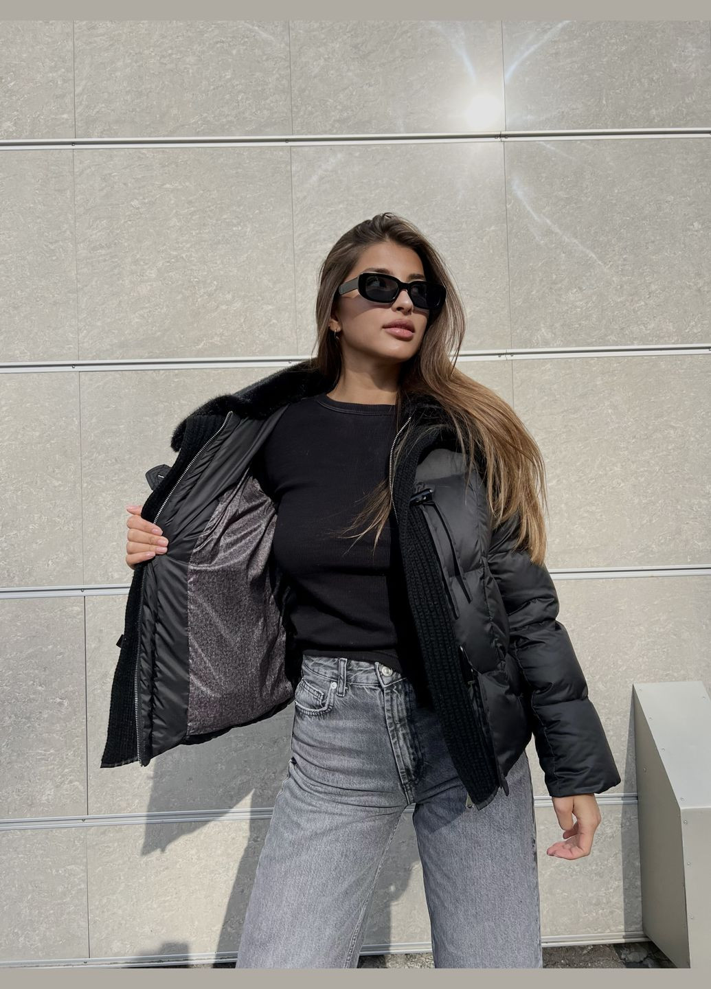 Черная зимняя куртка MN